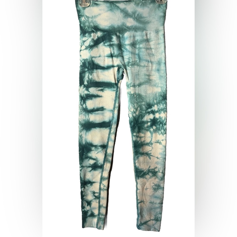 Sweaty Betty Mindful Tie Dye Leggings Yoga Teal Green White Small 4 6